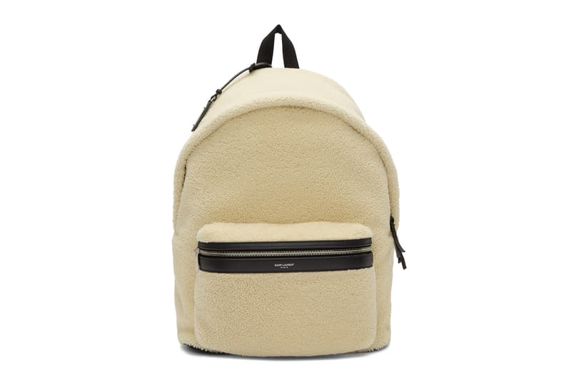 Saint Laurent Off-White Shearling City Backpack | Hypebeast