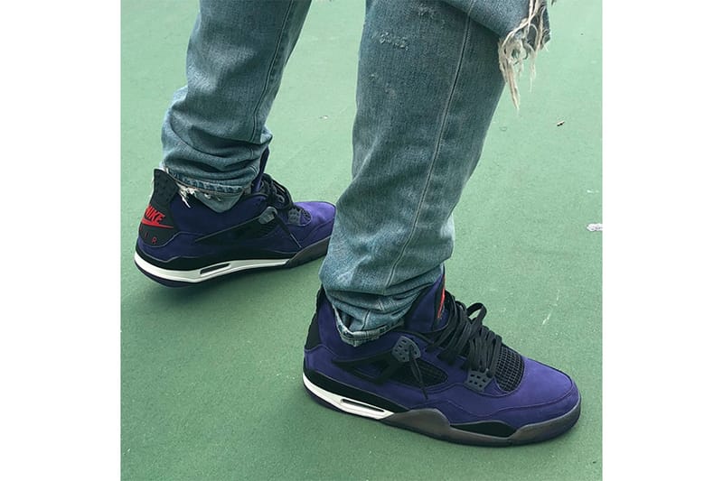 Purple air jordan 4 cheap cactus jack