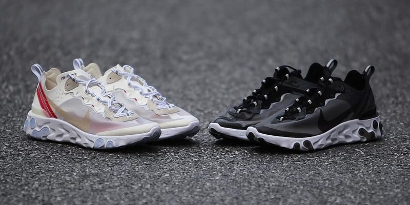 Nike react 87 hot sale black and white