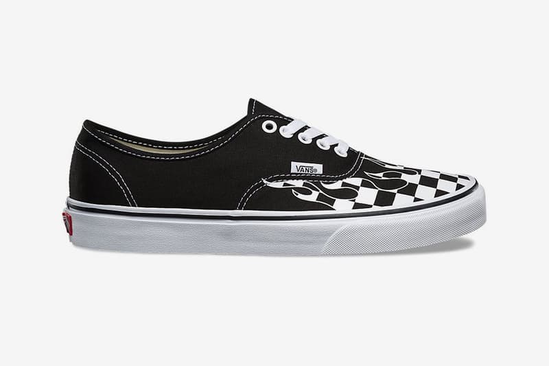 Black checkered vans with flames Outlet