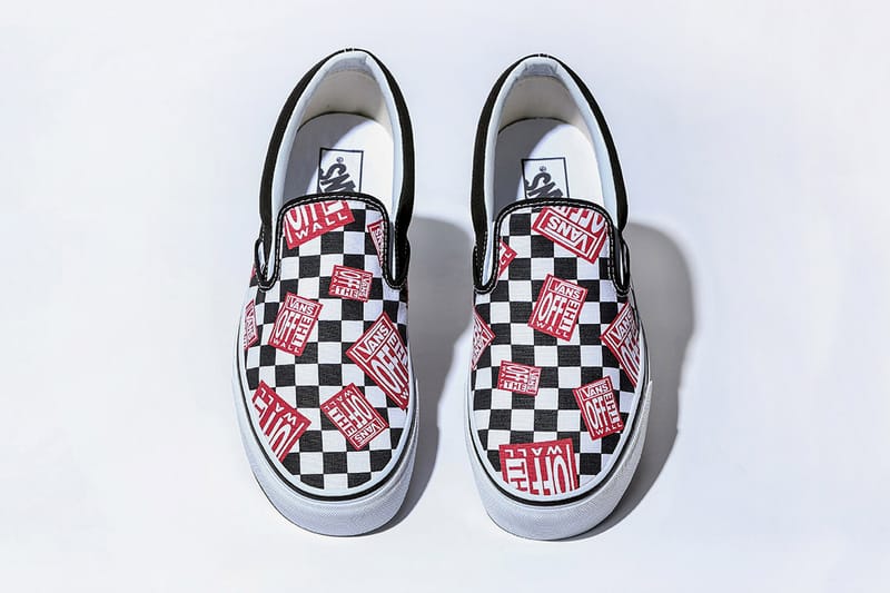 Vans slip on off clearance the wall