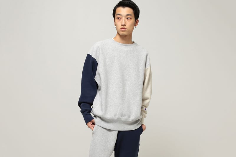 Champion x BEAMS Mismatched Sweat Suit Collab Hypebeast