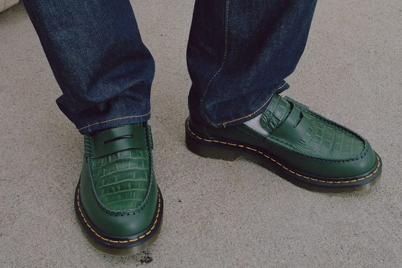 dr martens loafers green