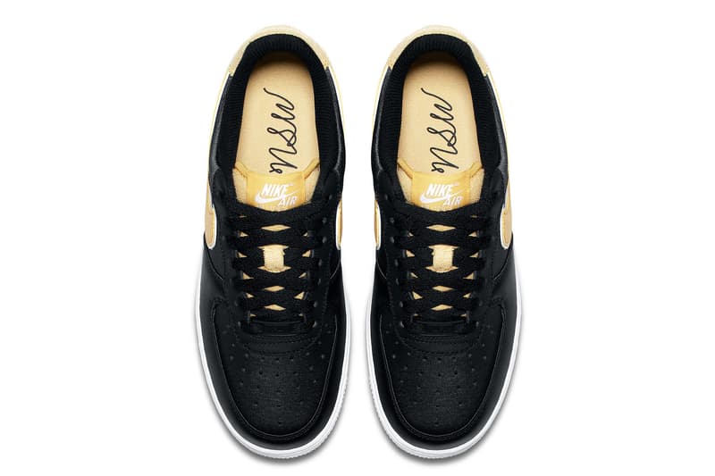 Nike Air Force 1 Low in Satin Black and Gold | Hypebeast