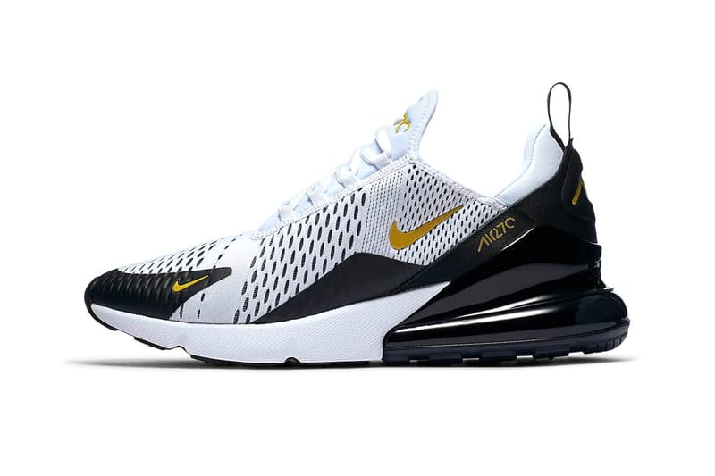 nike air max 270 white metallic gold black