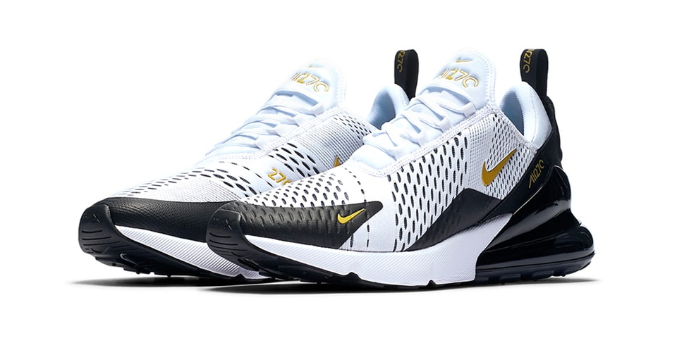 air max 270 black white gold