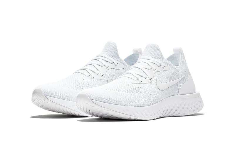 nike epic react flyknit white red