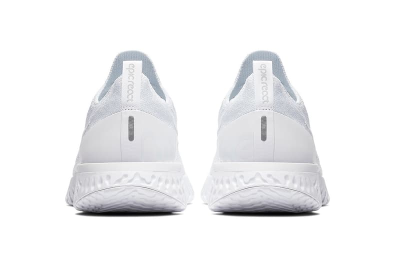 nike react flyknit triple white