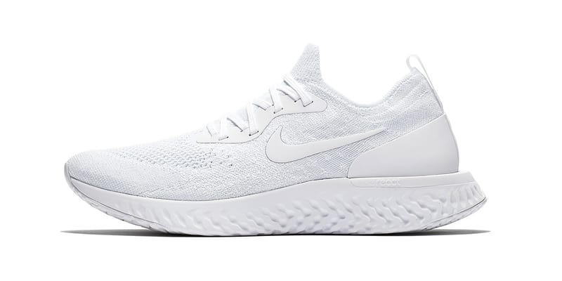 Running epic react flyknit trainers in triple clearance white