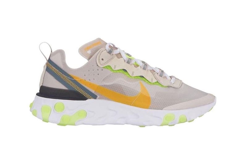 Nike react element on sale 87 lime green