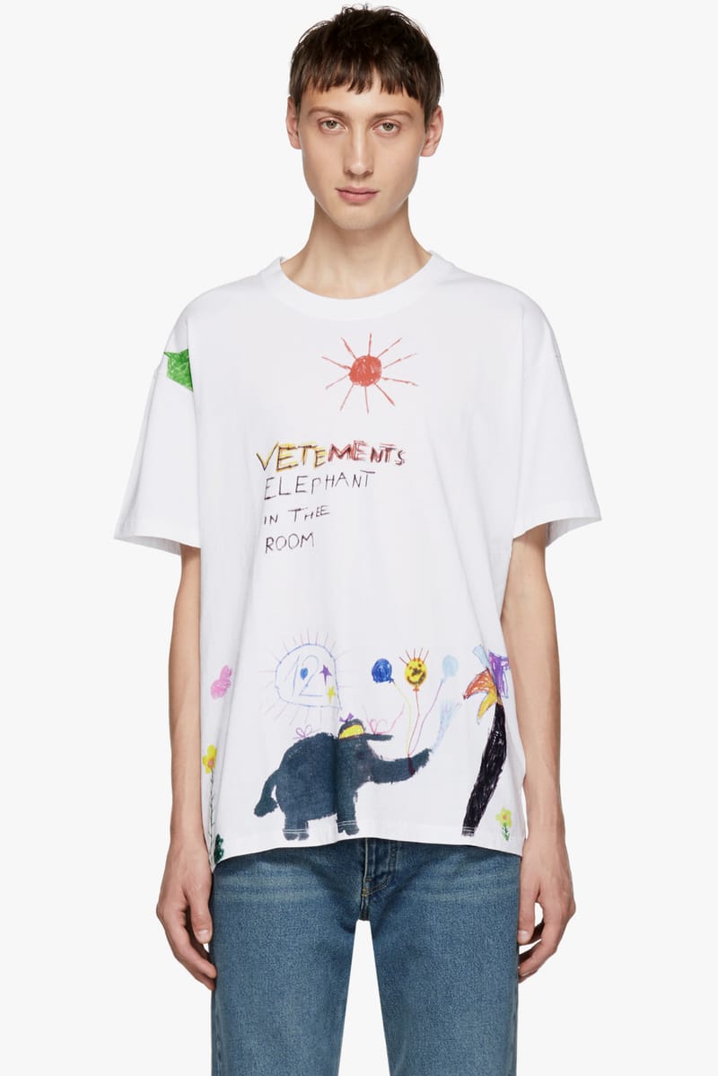 VETEMENTS drawing print Tシャツ半袖TシャツSサイズ