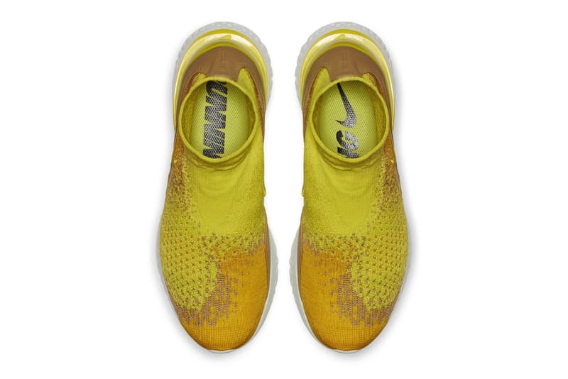 nike rise react flyknit sonic yellow