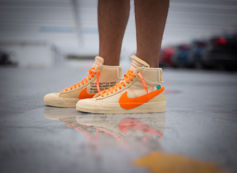 Off white nike shop blazer on feet