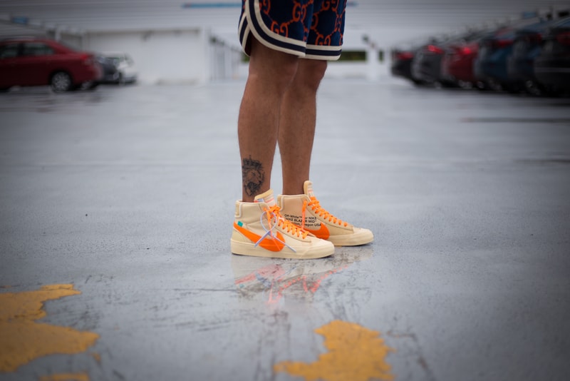 Off white nike blazer on sale feet