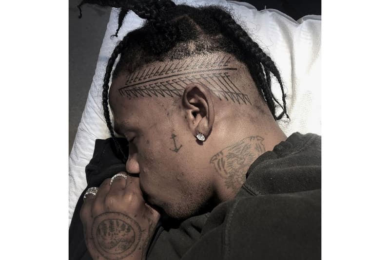 Travis Scott Gets Head Tattoo From Scott Campbell HYPEBEAST