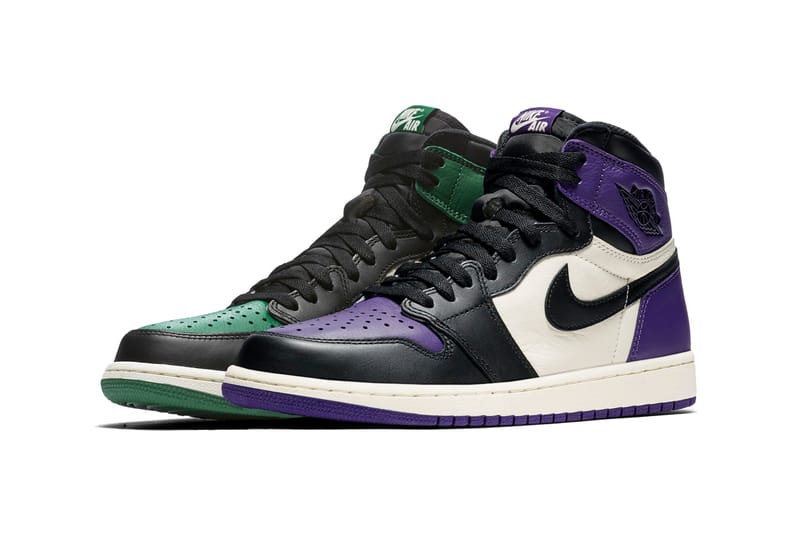 Purple and green store jordan 1