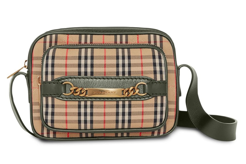 The 1983 check link online bag with leather trim