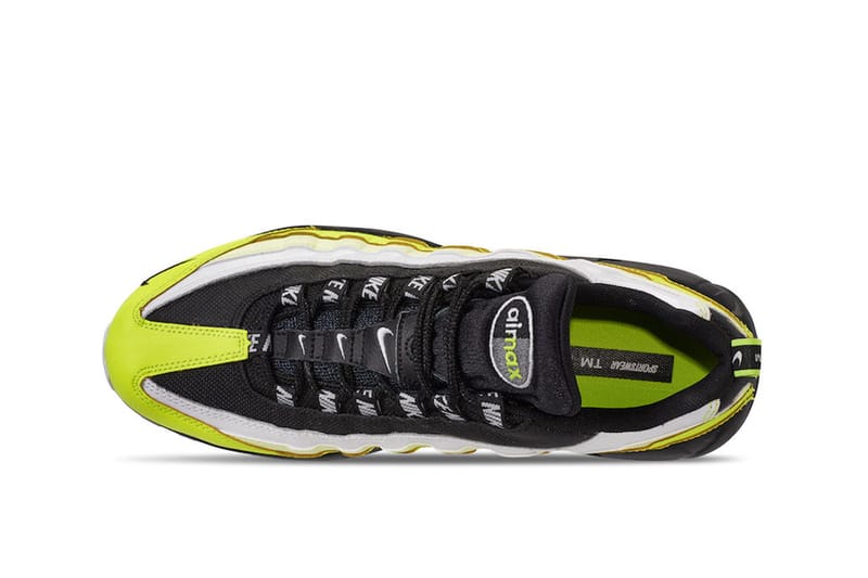 Nike air max 95 premium volt/black men's clearance shoe