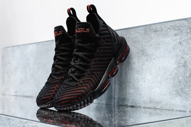 lebron 16 shoes black and red