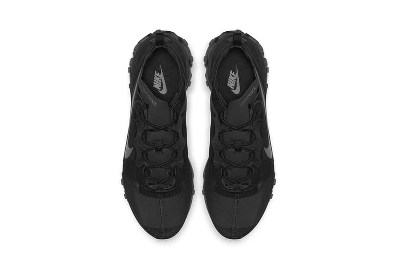 nike react element 55 triple black on feet