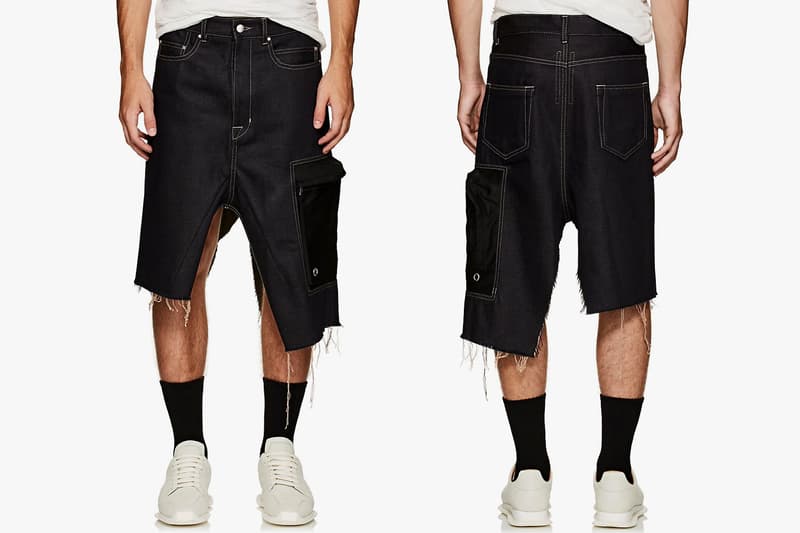 Rick Owens 1,160 USD Men's Denim Cargo Skirt Hypebeast