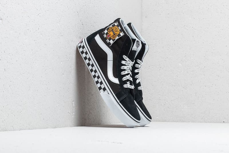 vans slip on tiger check