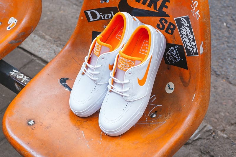 Nike sb janoski cheap white and orange