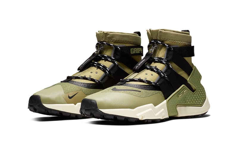 olive green and black huaraches