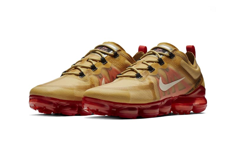 vapormax gold and red