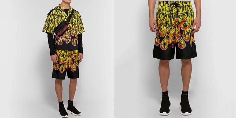 Prada Banana & Flame-Printed Nylon Swim Shorts | Hypebeast