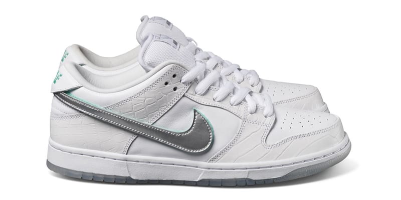 nike sb dunk white diamond