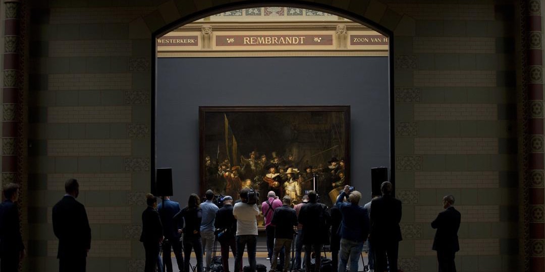 Набор картин Рембрандта «Ночной дозор» для живой трансляции реставрации