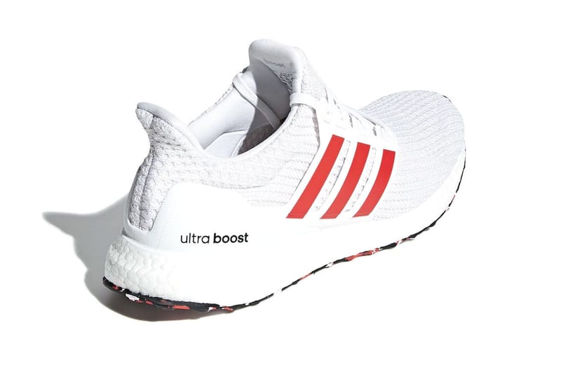 Adidas ultra boost 4.0 chalk white clearance active red (w)