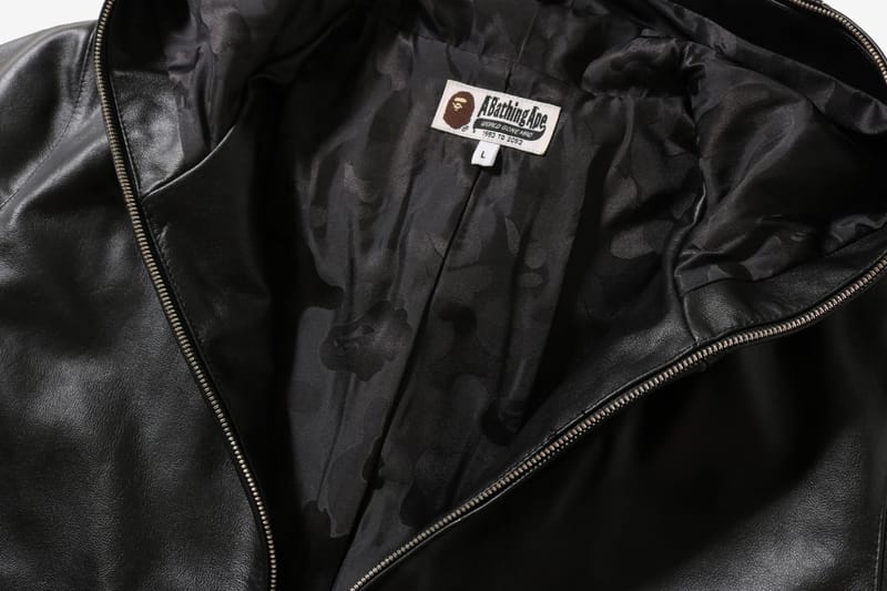 Bape best sale leather hoodie