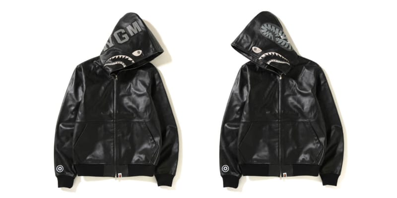 BAPE Leather Shark Hoodie | Hypebeast