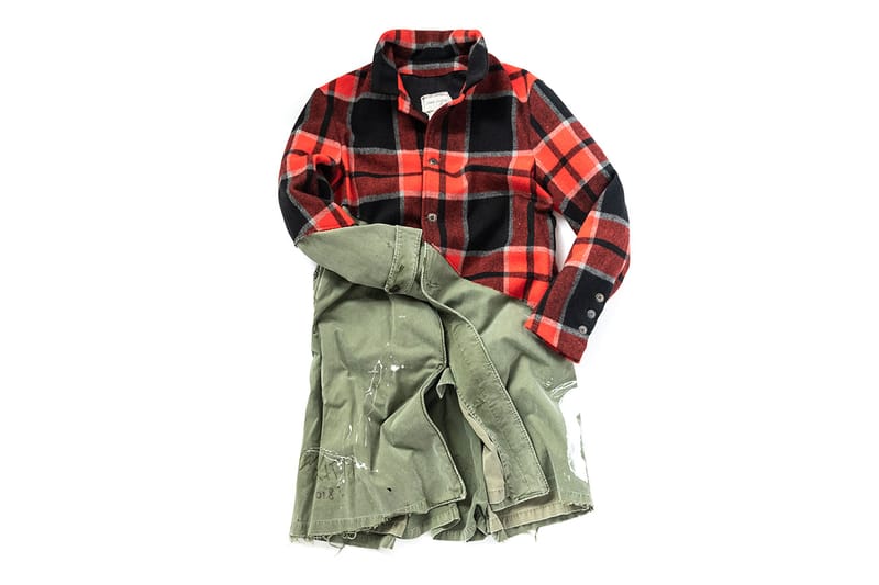 Kith x greg lauren plaid military trench artist coat online