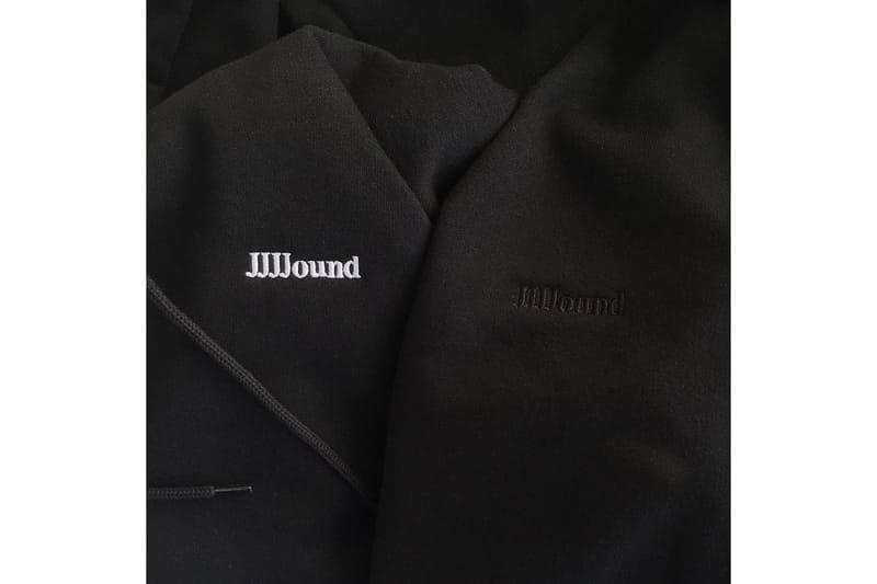 JJJJound Logo Hoodie White/Black | Hypebeast