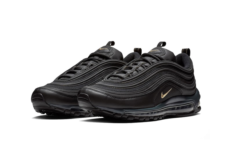 nike black and gold metallic air max 97 trainers