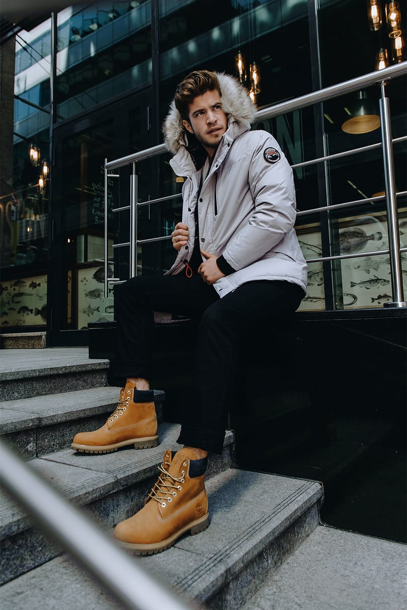 Timberland yellow shop boots outfit