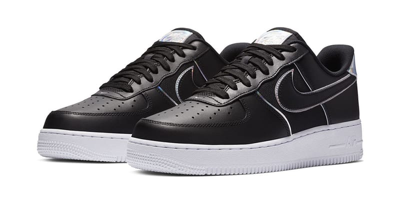 Nike air force 1 '07 lv8 shines in black on sale  and  iridescent silver