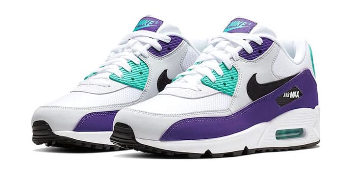 Nike air max 90 white store and purple