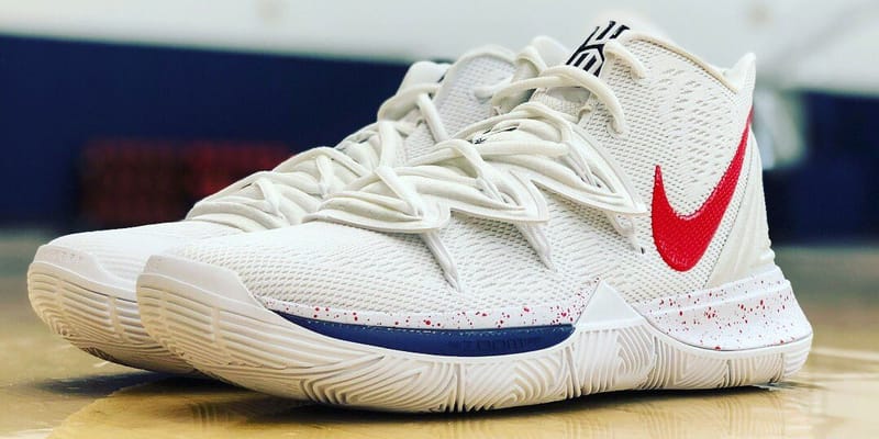 Kyrie 5 blue store and red