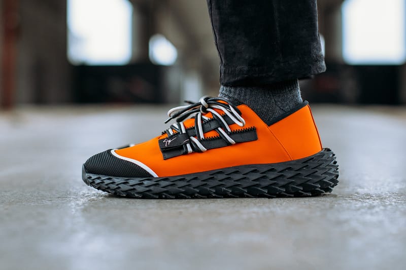 giuseppe zanotti orange sneakers