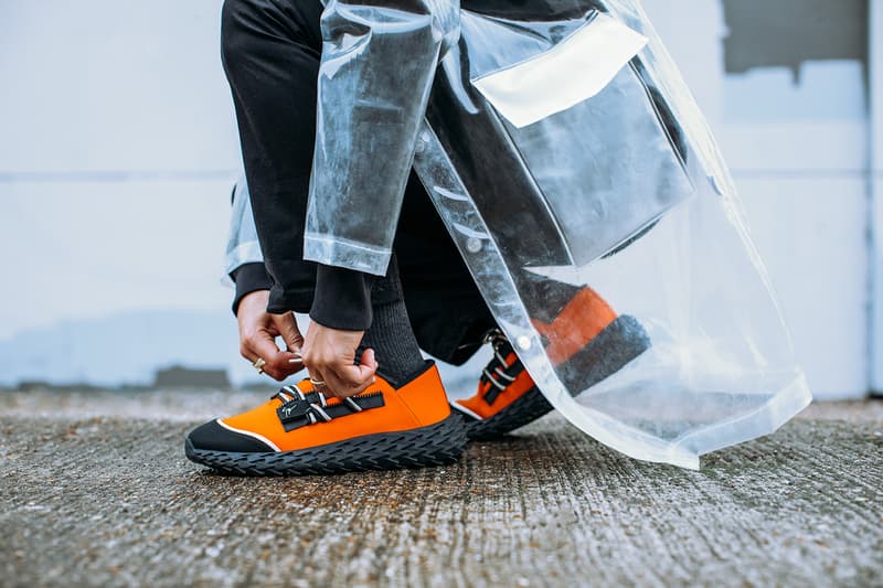 giuseppe zanotti orange sneakers