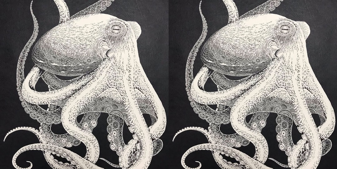Масайо Фукуда демонстрирует потрясающего осьминога, вырезанного из одного листа бумаги
