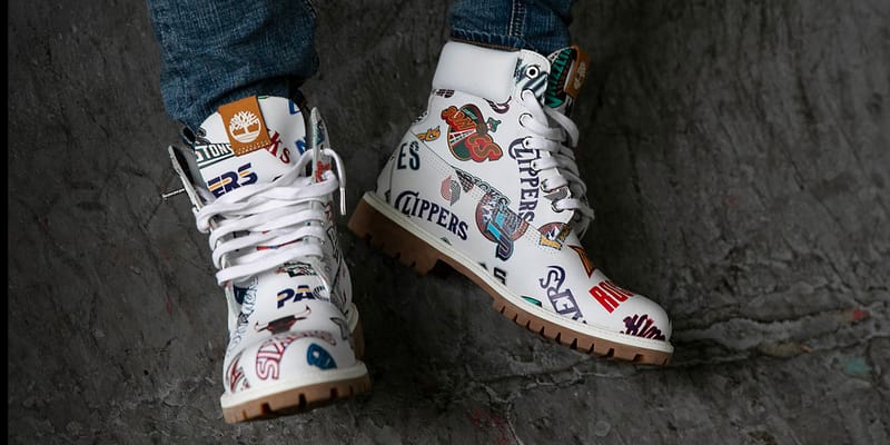 White on sale nba timberlands