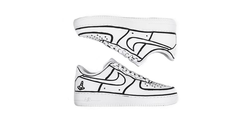 Air force 1 black on sale outline