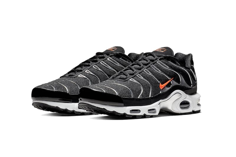 nike air max plus black white orange