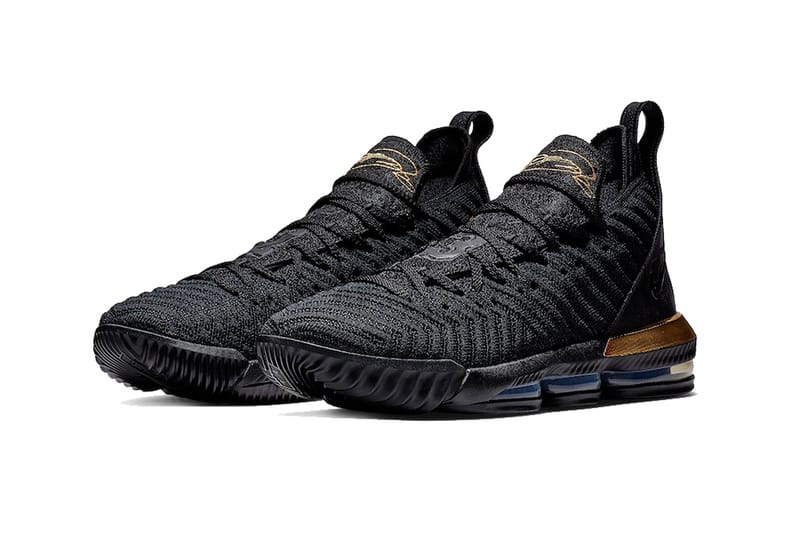 Black and hot sale gold lebron 16s