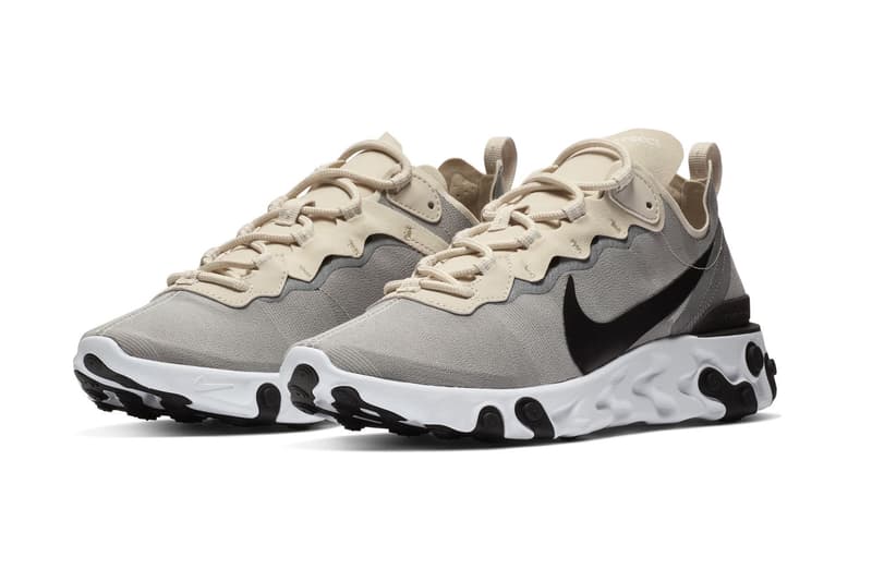 nike react vision trainers in grey and cream